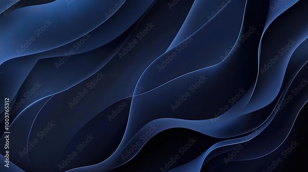 Obraz premium Elegant Wave Patterns in Blue Tones