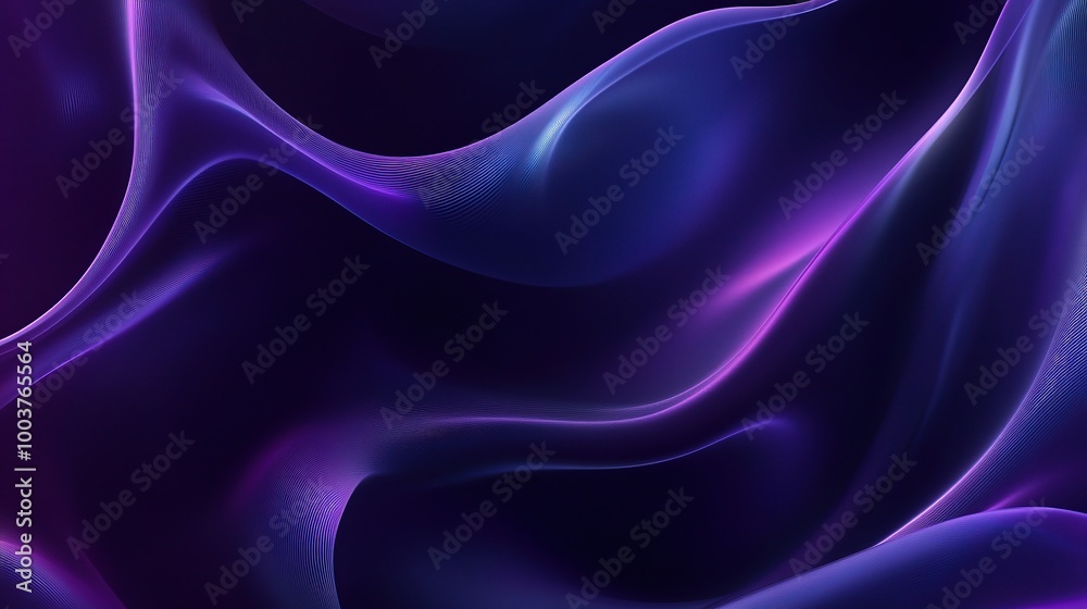 Obraz premium Abstract Waves in Purple and Blue Tones