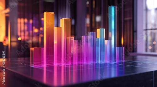 Colorful 3D Bars Chart in Modern Setting