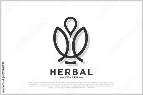Herbal logo design modern creative concept