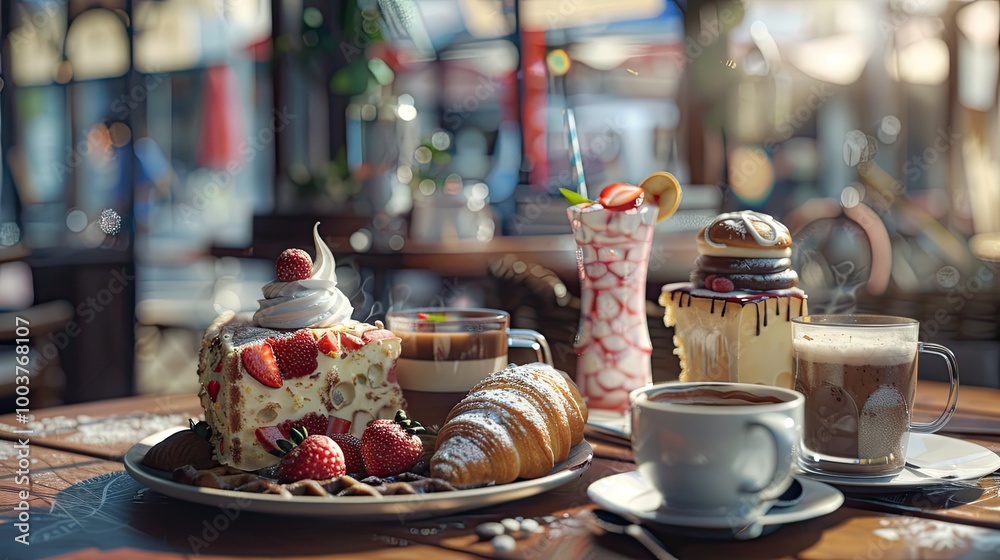 Cafe cake cheese Jerry ice cream croiffle croissant waffle americano coffee ice strawberry latte Cafe cake cheese Jerry ice cream croiffle croissant waffle americano coffee ice strawberry latte