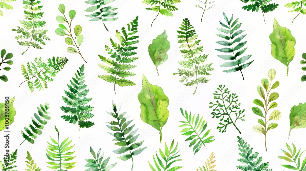 Fern leaves on white background Fern leaves on white background