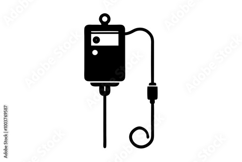 A infusion pumps icon silhouette vector on white background. 