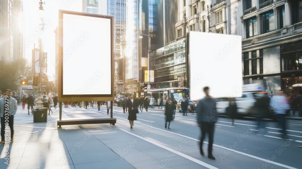 Blank Billboard on City Street Blank Billboard on City Street