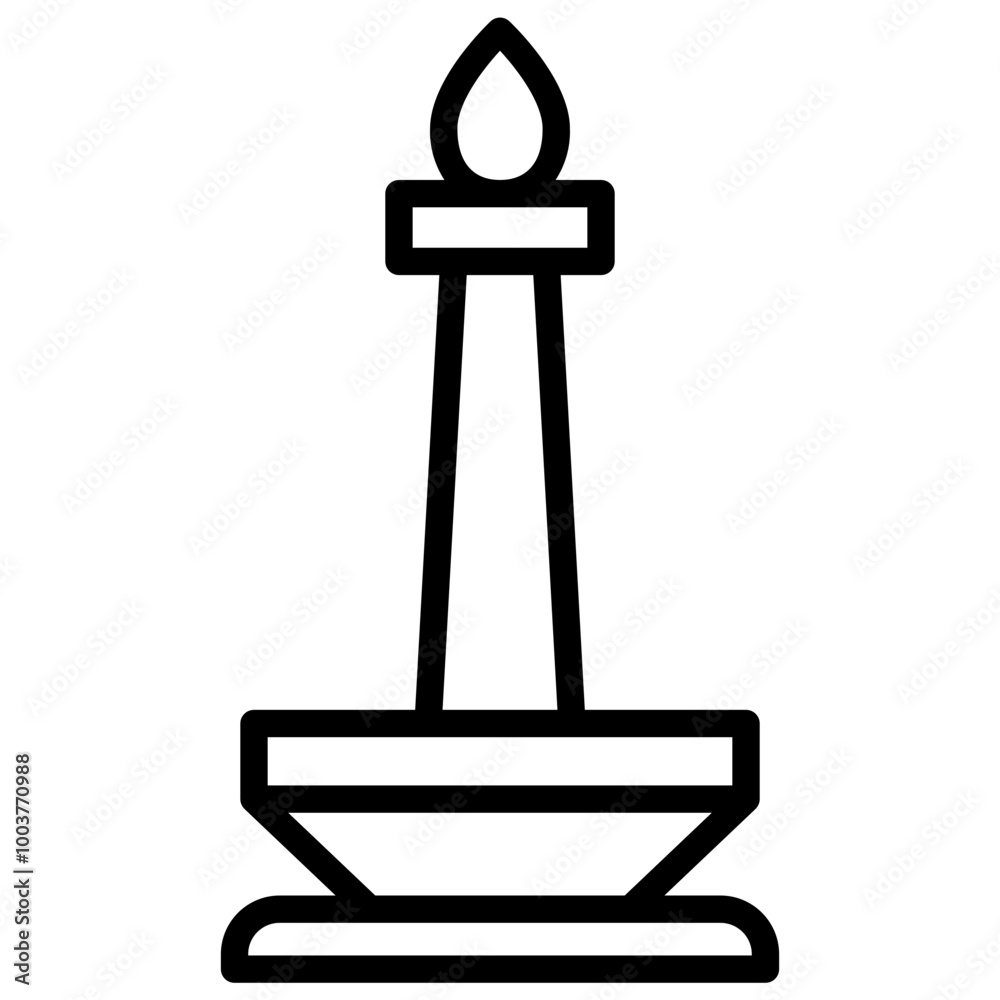 Tugu Monas Line Icon Tugu Monas Line Icon