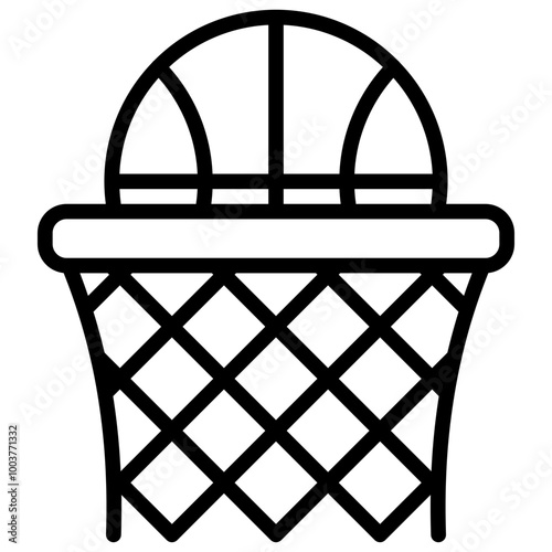 Basketball Net Line Icon