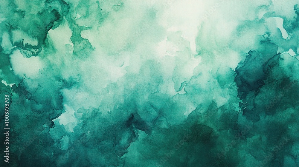 Abstract Watercolor Background in Green Tones Abstract Watercolor Background in Green Tones