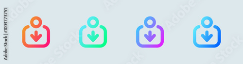 Contribute line icon in gradient colors. Support signs vector illustration.