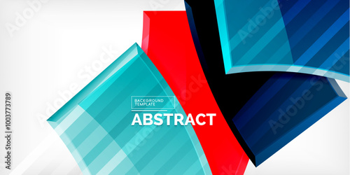 Round 3d shapes, plates background. Creative composition design template