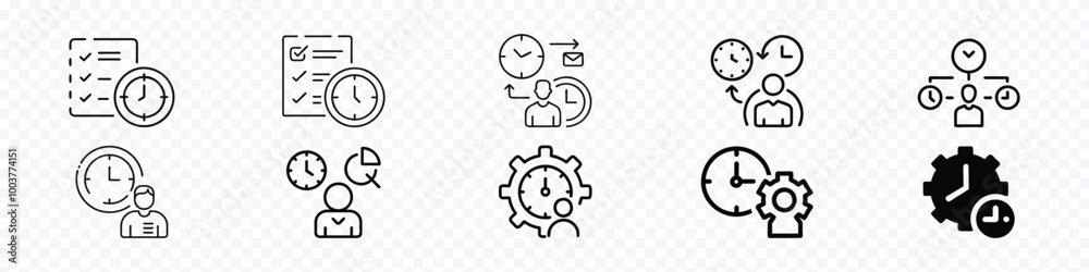 time management icon, deadline icon, Time and Date related line icon set. Hour and Clock linear icons. Countdown and timer, Clock Management Icon - Time Settings Icon time management icon, deadline icon, Time and Date related line icon set. Hour and Clock linear icons. Countdown and timer, Clock Management Icon - Time Settings Icon