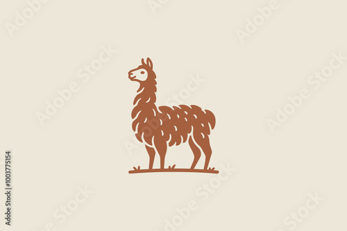Llama logo. Icon, emblem, sign. Vector illustration