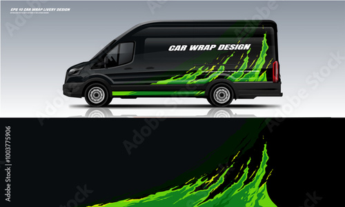 Sporty Racing Car wrap green livery design