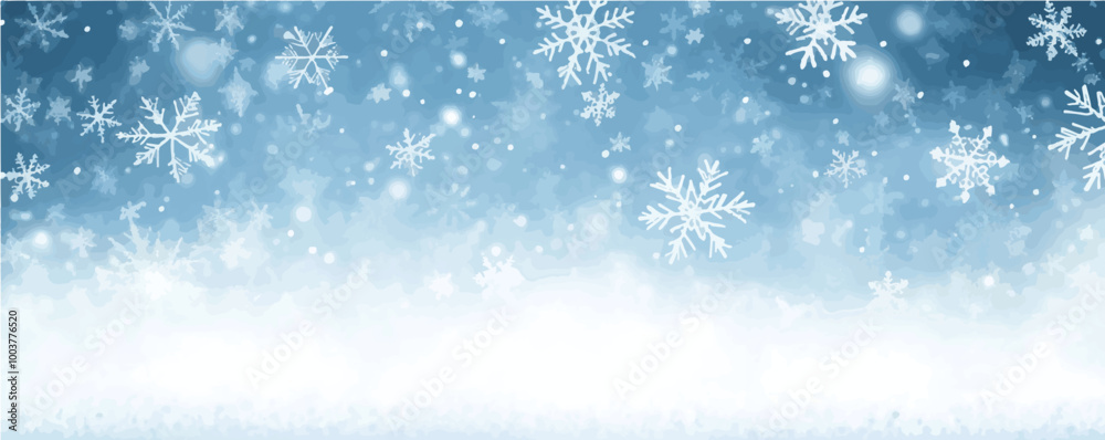 Snowflake-covered light blue background perfect for holiday cards, festive banners, and seasonal web designs. Snowflake-covered light blue background perfect for holiday cards, festive banners, and seasonal web designs.