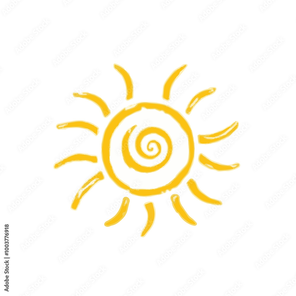 Hand-drawn spiral sun icon with a rustic feel, ideal for eco-friendly projects, summer themes, or natural branding. Hand-drawn spiral sun icon with a rustic feel, ideal for eco-friendly projects, summer themes, or natural branding.