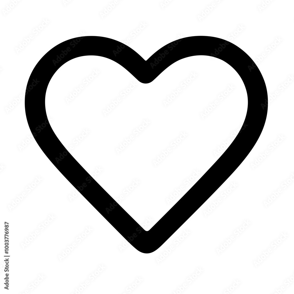 Minimalist heart icon with thick black outline. Ideal for romantic, love-themed vector designs, branding, or website icons. Minimalist heart icon with thick black outline. Ideal for romantic, love-themed vector designs, branding, or website icons.