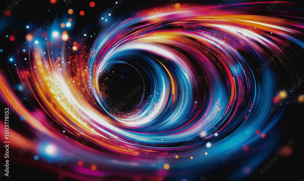 Neon cosmic portal with advanced tech circuitry in deep space Neon cosmic portal with advanced tech circuitry in deep space