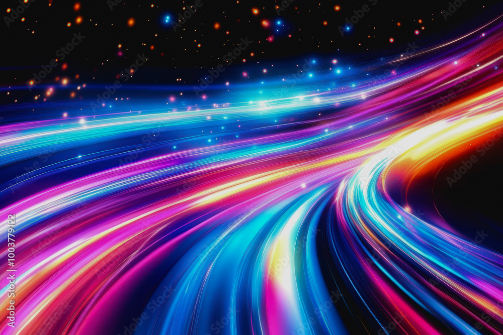 Futuristic neon waves and glowing particles in a surreal, cosmic dreamscape of digital energy Futuristic neon waves and glowing particles in a surreal, cosmic dreamscape of digital energy