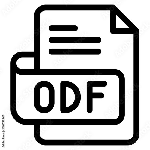 Vector Icon odf, file type, file format, file extension, document