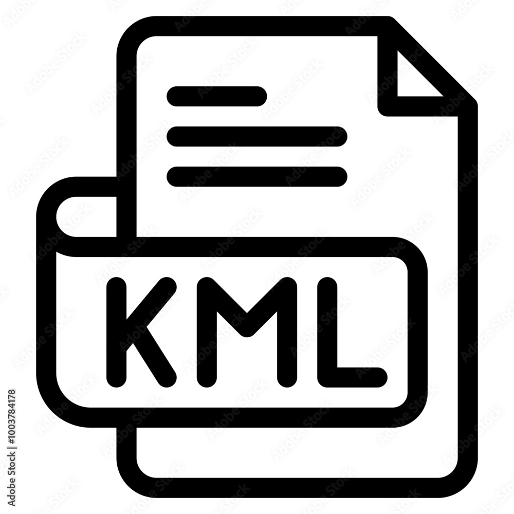 Vector Icon kml, file type, file format, file extension, document