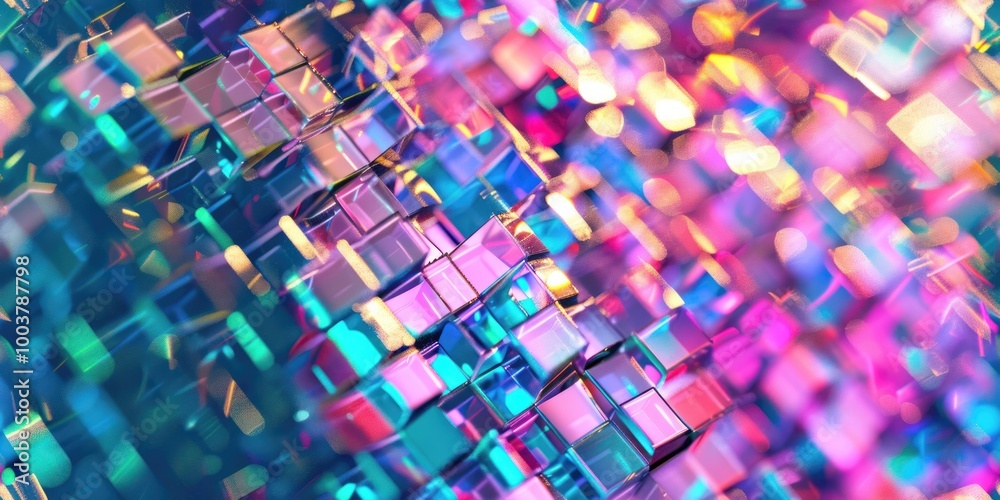 holographic blur box square cube glow foil iridescent texture dynamic tilt shot background holographic blur box square cube glow foil iridescent texture dynamic tilt shot background