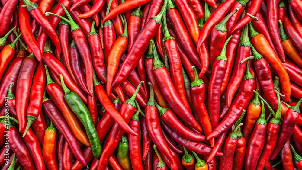Leading lines large chilies for spicy seasoning to make the dish more delicious Leading lines large chilies for spicy seasoning to make the dish more delicious