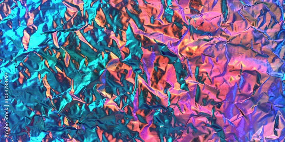 crumpled sheet top view holographic foil iridescent texture crumpled sheet top view holographic foil iridescent texture