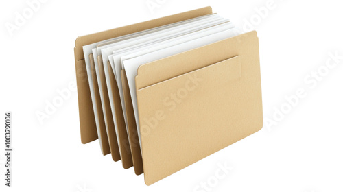 Brown File Folder with Documents.