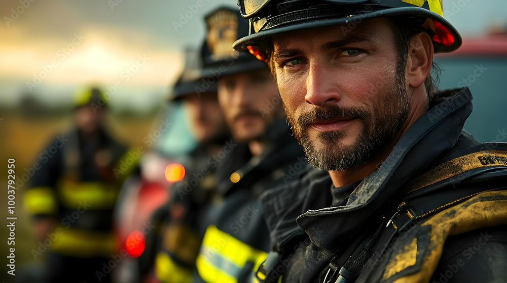 Firefighters Ready for Action, Brave and Daring in the Line of Duty Firefighters Ready for Action, Brave and Daring in the Line of Duty