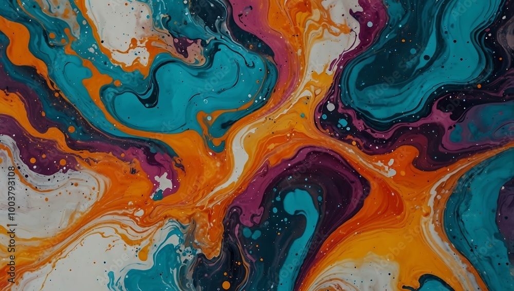 Abstract fluid art with colorful marble texture. Abstract fluid art with colorful marble texture.