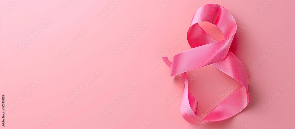 International Psoriasis Day with a ribbon symbol on a pink background in a top view providing a copy space image