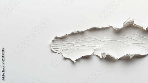 Torn White Paper on Minimalist Background - Abstract Texture and Design Element for Creative Projects and Presentations