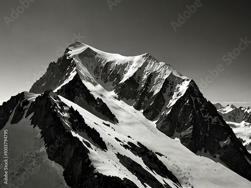 Aig du Midi, Mont Blanc Massif at 3842m. photo