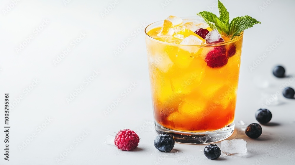 Refreshing Summer Drink with Berries and Ice Refreshing Summer Drink with Berries and Ice