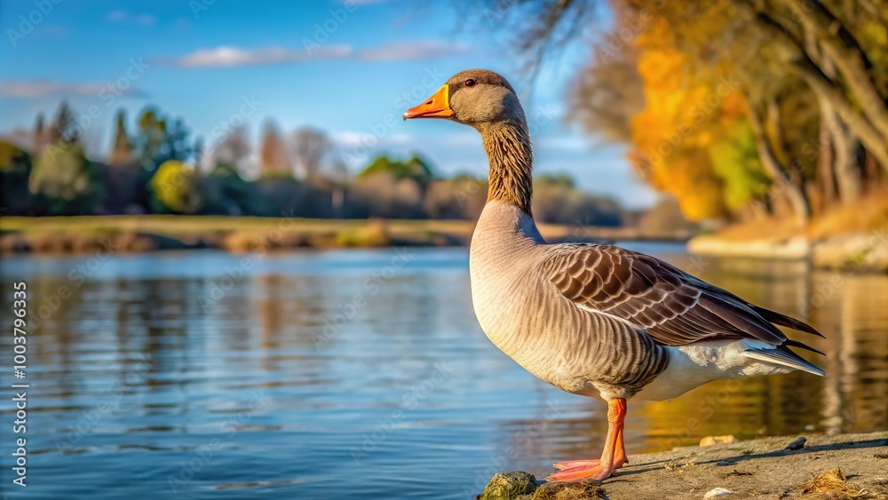 local gray goose on sacramento river local gray goose on sacramento river