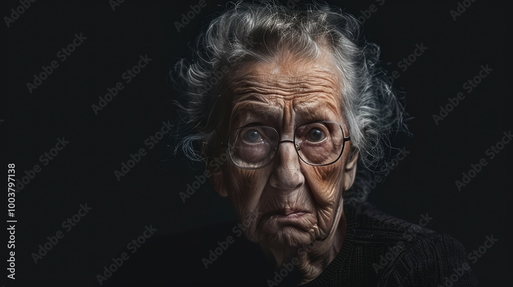 Upset woman on black background. Upset woman on black background.