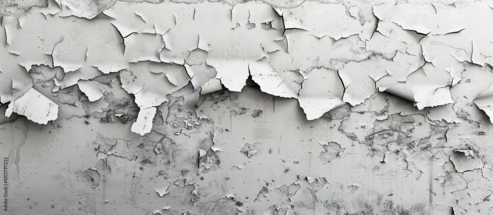 Old age and weather cause gray plaster to peel off a wall leaving a blank space for design with a copy space image Old age and weather cause gray plaster to peel off a wall leaving a blank space for design with a copy space image