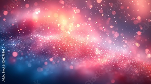 Abstract sparkling pink and blue bokeh background