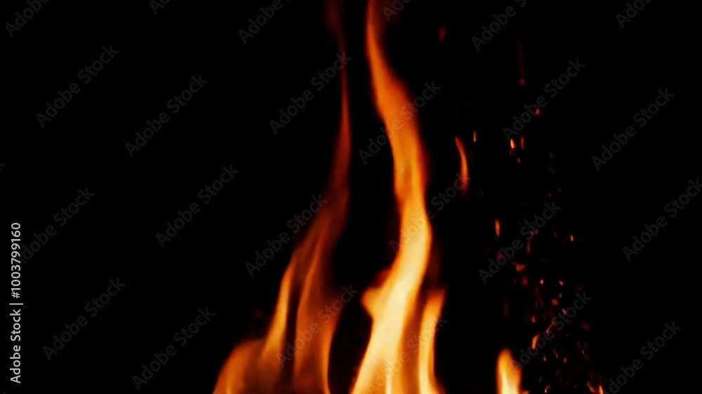 fire flames on black, realistic flame, cinematic fire, overlay