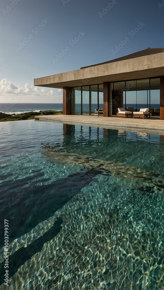 An oceanfront property features an infinity pool that merges seamlessly with the horizon. An oceanfront property features an infinity pool that merges seamlessly with the horizon.