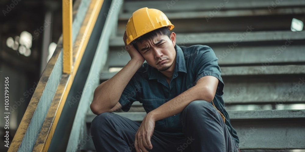 Industrial Worker Taking a Break
