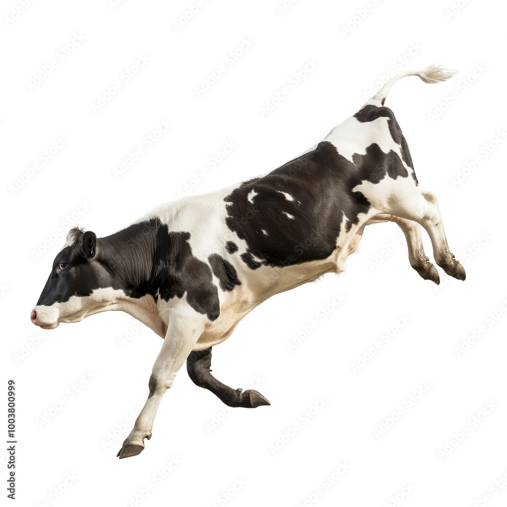 Jumping cow, dynamic pose, isolated on white or transparent background, png clipart, design element. Jumping cow, dynamic pose, isolated on white or transparent background, png clipart, design element.