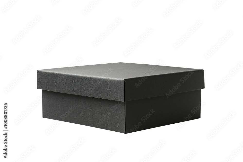 Black Paper Box Isolated on Transparent Background Black Paper Box Isolated on Transparent Background