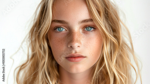 A close up photo portrait of a beautiful young girl