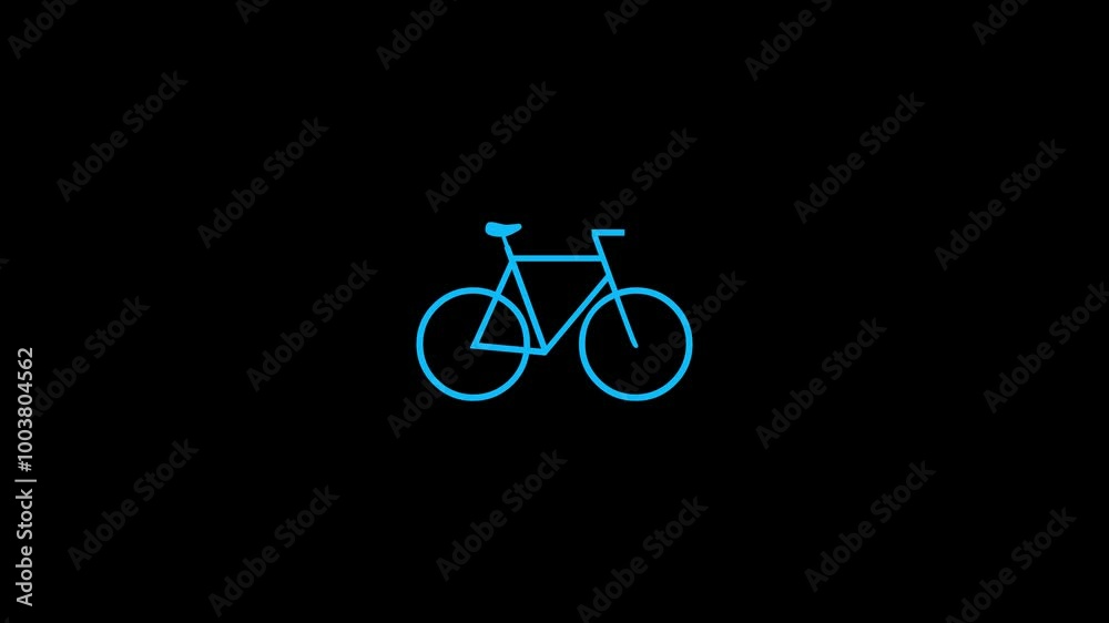 Simple Bicycle icon glyph style design, simple design logotype animation background. Simple Bicycle icon glyph style design, simple design logotype animation background.