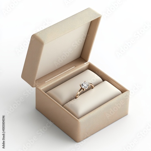 Elegant Engagement Ring in Velvet Box