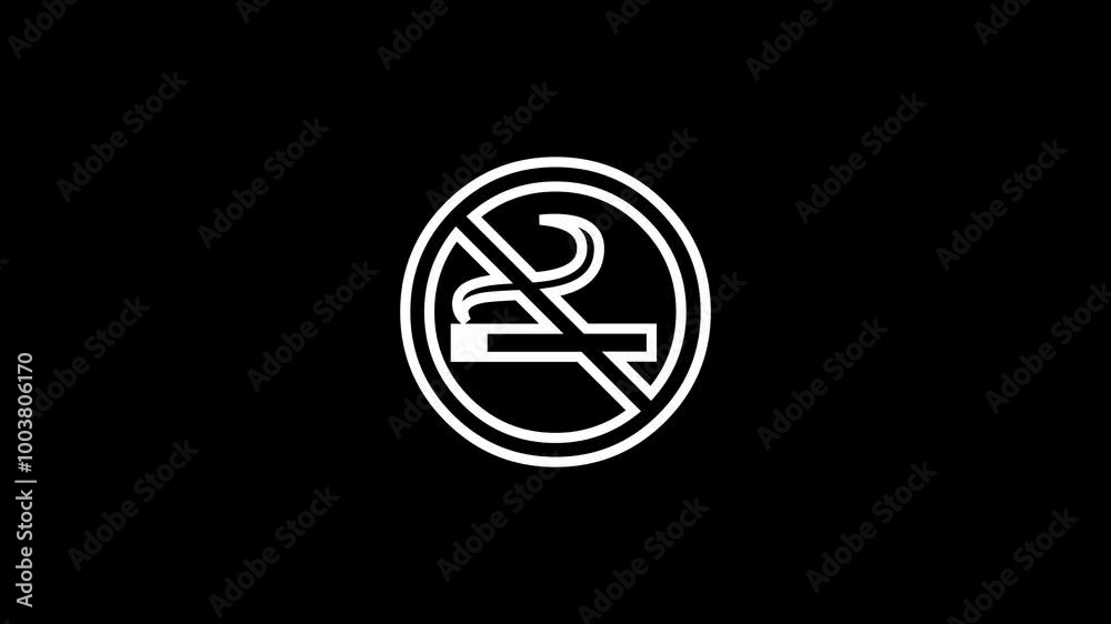 Do not smoke ban circle shape icon animation Do not smoke ban circle shape icon animation