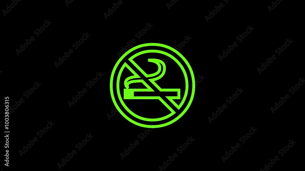 Do not smoke ban circle shape icon animation Do not smoke ban circle shape icon animation