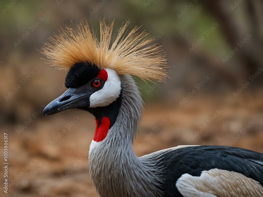 Fototapeta premium Black crowned crane
