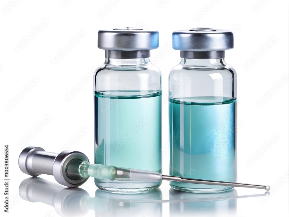 Flu Vaccine Bottles on a white background Flu Vaccine Bottles on a white background