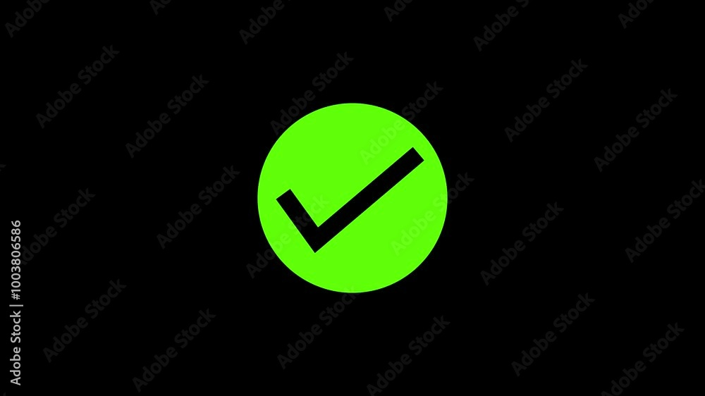 check mark icon animation on black background check mark icon animation on black background